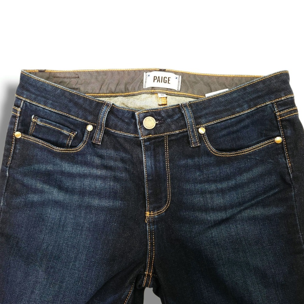 Paige Skyline Skinny Jeans Mid Rise Surface Dark Wash‎ Ankle Crop Stretch 30 - Picture 4 of 10